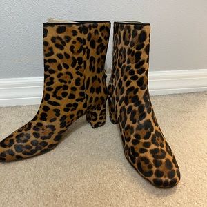 J.Crew Willa calf hair ankle boot in leopard.